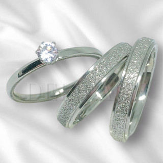 Par de Aliança de Namoro Casamento Compromisso Brilhante + Anel Solitário