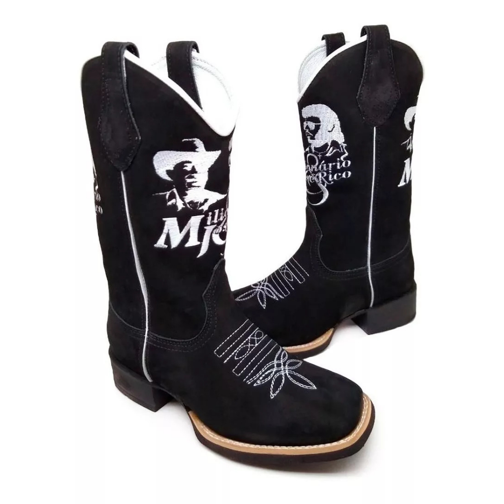 Bota Texana Masculina Bico Quadrado Milionário E Jose Rico