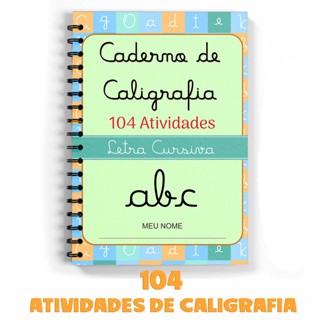 Caderno De Caligrafia Com 104 Atividades Para Praticar em Oferta na Shopee