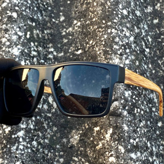 Óculos De Sol De Bambu Masculino Quadrado Estilo Rayba