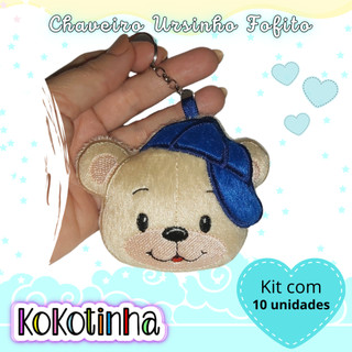 Lembrancinha personalizada chaveiro ursinho de boné