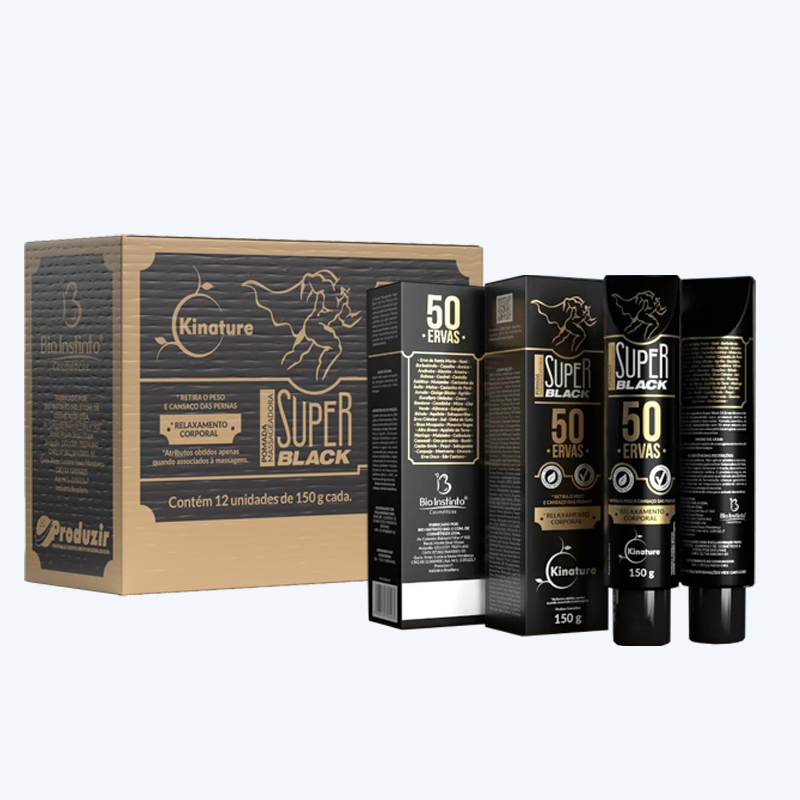 Kit com 12 pomadas Massageadora 50 Ervas – Kinature Cosméticos