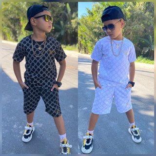 Conjunto infantil menino camisa bermuda masculina