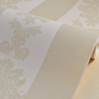 Papel de Parede Vinílico Floral Bege e Dourado 10mX53cm