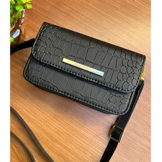 Bolsa pequena lançamento croco transversal com alça regulável e ajustável Enviamos Imediato em Oferta na Shopee