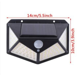 Luminária Solar 100 Led Com Sensor Jardim Prova D'Água Luz Solar Para Jardim Refletor Solar De Parede