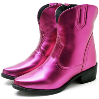 Bota Country Feminina Rosa Metalizado WESTERN Original DUBUY 1701FG