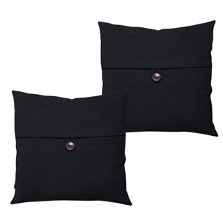 Kit Capa de Almofada 40cmx40cm Solid Botão 02 Peças