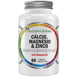 Cálcio, Magnésio, Zinco e Vit D3 60 Cápsulas - Flora Nativa em Oferta na Shopee