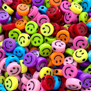 50 Peças Miçanga Infantil Carinha Smile Sorriso - 14mm