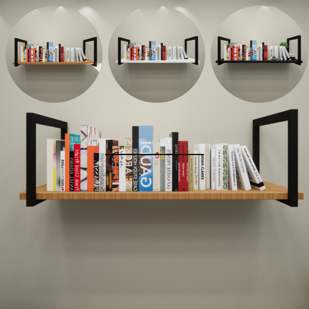 Prateleira Suspensa Industrial Para Organizar Livros Prateleira Suspensa para Quarto com Estilo Industrial Prateleira Suspensa de Madeira e Metal Ideal para Sala