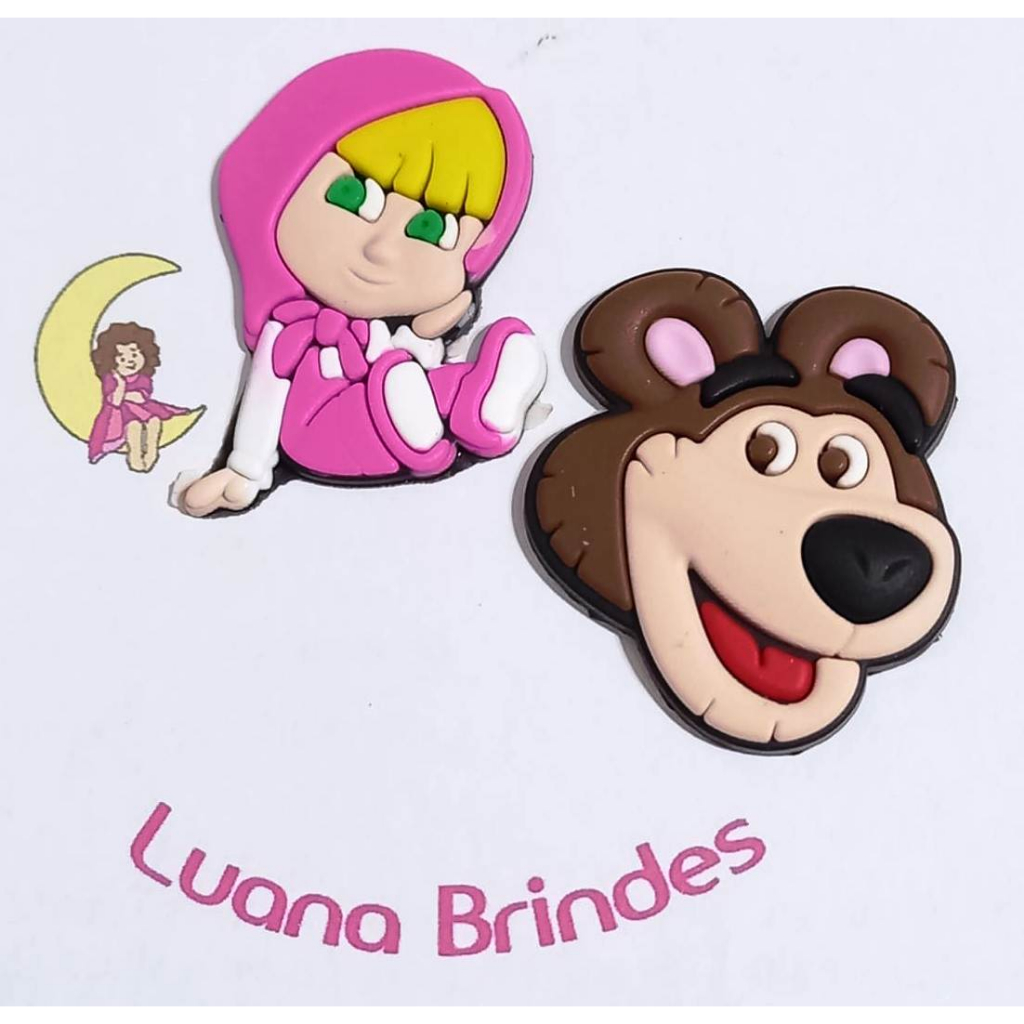 Aplique Masha e Urso Emborrachados- 6 Peças em Oferta na Shopee