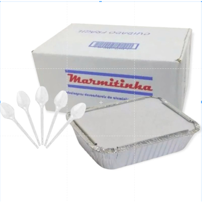 Kit Marmitinhas De Alumínio Descartável 220 ml+Colher Para Bolo Empada Sobremesa - 50 ou 100 Unid em Oferta na Shopee