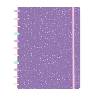 Caderno De Disco Inteligente ISCOOL DISC Grande 80 Folhas Colors Sweet Confete Roxo