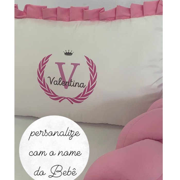 Kit de Berço personalizado 2 peças berço Americano (TRANÇA E CABECEIRA) Coloque o nome do seu Bebê em Oferta na Shopee