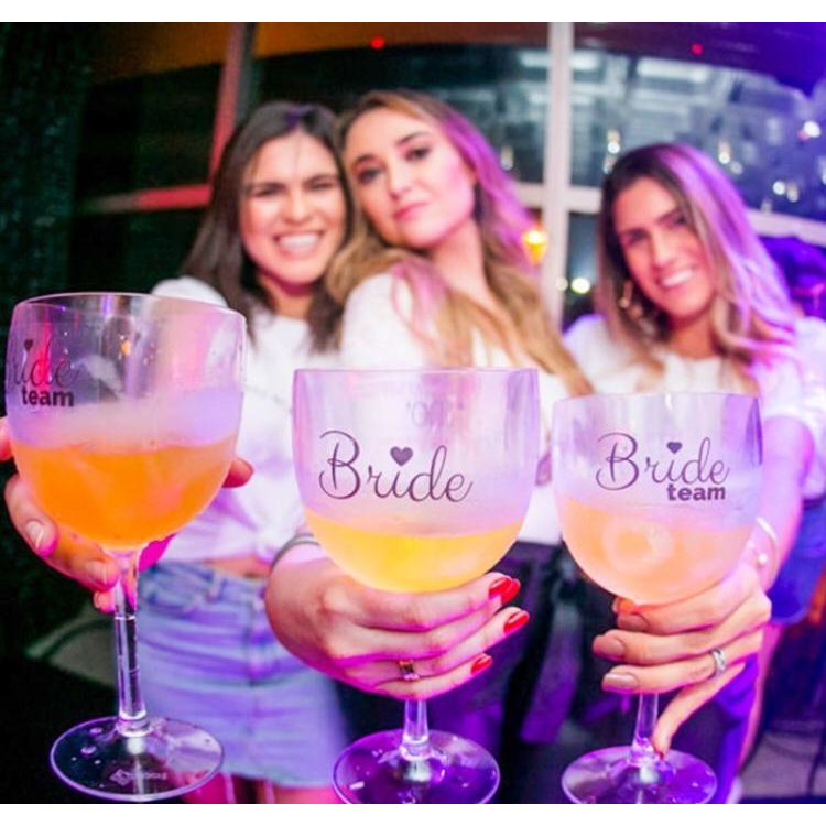 Kit Team Bride, Despedida de Solteira, Chá de Lingerie - 20 Taça Gin Premium Personalizadas