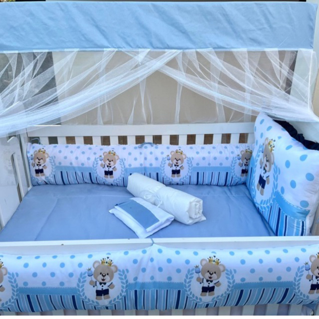 kit para mini berço  pequeno urso luxo