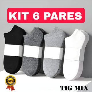 Kit 06 Pares de Meias Soquete Cano Curto Unissex