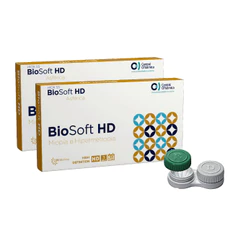 Lente de Contato Biosoft Hd Asférica 02 Caixas Uso Mensal
