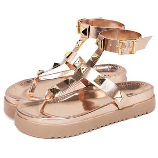 Sandalia Papete Dubuy Feminina Plataforma Pirâmide Feminina Rose Gold Isys 2050FG em Oferta na Shopee
