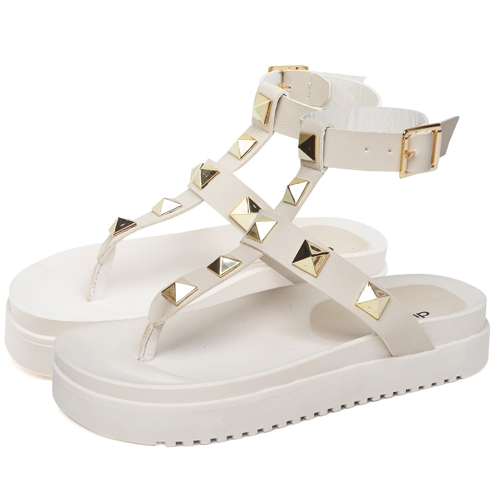 Sandalia Papete Dubuy Feminina Plataforma Pirâmide Feminina Areia Isys 2050FG em Oferta na Shopee