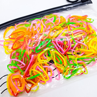 Kit 350 Elásticos de Silicone Para Cabelo Tamanho Grande