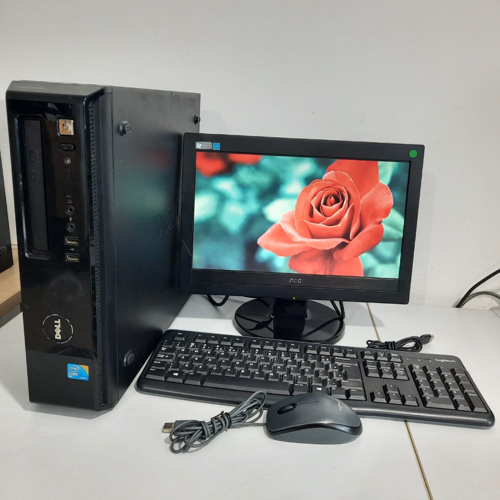 PC COMPUTADOR COMPLETO DELL 330 CORE 2 DUO RAM 4GB DH 160GB TELA 16 POLEGADAS + TECLADO MOUSE