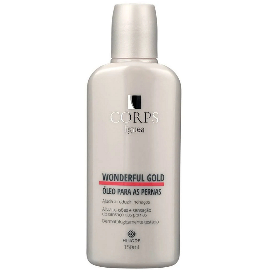 Óleo Para as Pernas Redução do cansaço e dos inchaços Wonderful Gold Hinode 150ml