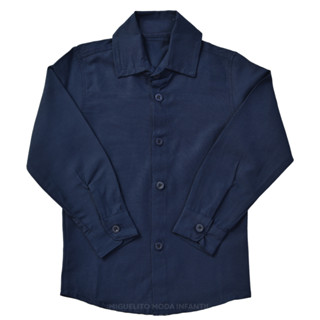 Camisa Social Infantil Manga Longa Menino Bebe Diversas cores