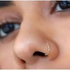 Piercing Argola Trançada torção 8mm aço cirúrgico dourada preta Nostril, Nariz, Orelha, Hélix, Daith e Cartilagem