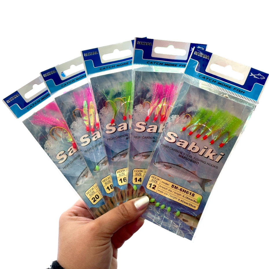 Sabiki (Anzol) Para Pesca Sahara Maruseigo Penacho - Tamanhos e Cores