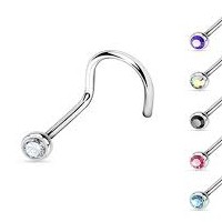 Piercing Nostril para Nariz Aço Cirúrgico cores diversas pedra zirconia