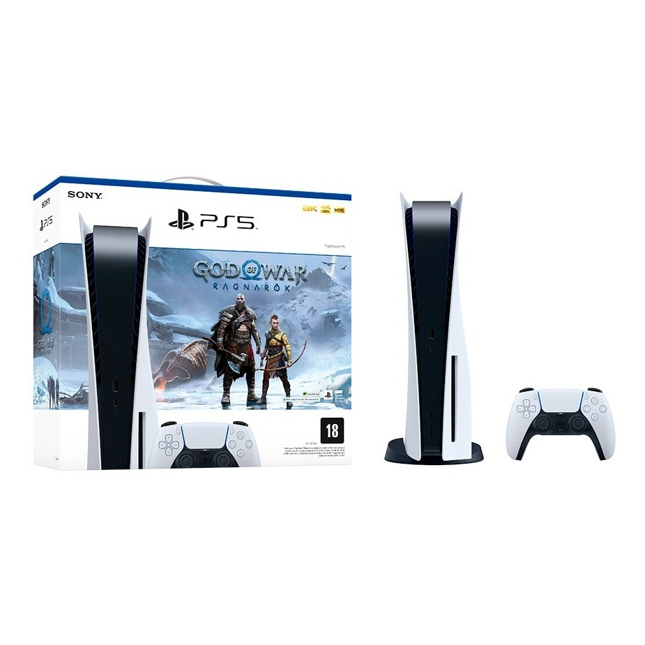 Sony Playstation 5 825gb Standard Cor Branco E Preto Com Nf