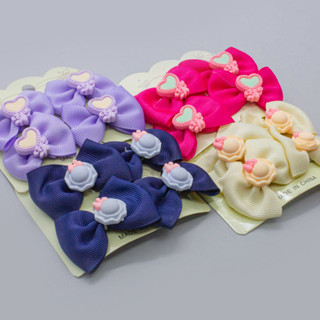 Kit 4 Presilhas Lacinho Menina Feminino com Detalhe Cores Diversas Fashion