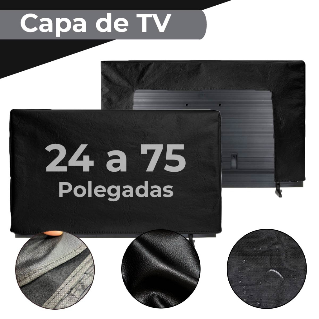 Capa Para Tv 32 a 75 Polegadas Corino Impermeavel Led LCD Smart Promoção