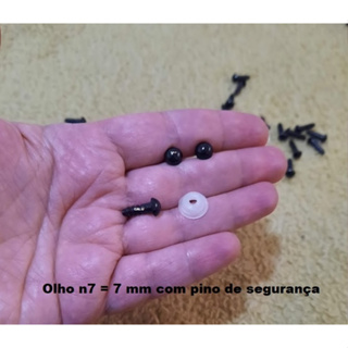 30 Olhos=15 Pares Nº 07 Preto Com Pino + Trava Amigurumi Artesanato em Oferta na Shopee