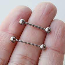 Piercing barbell microbell reto tamanho diversos aço cirúrgico lingua mamilo orelha em Oferta na Shopee