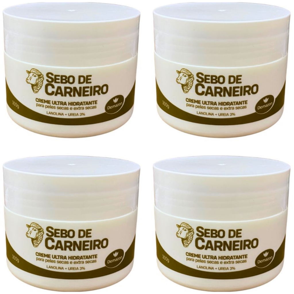 Creme Ultra Hidratante Sebo de Carneiro 300g Demazon Lanolina Kit 2 Unidades