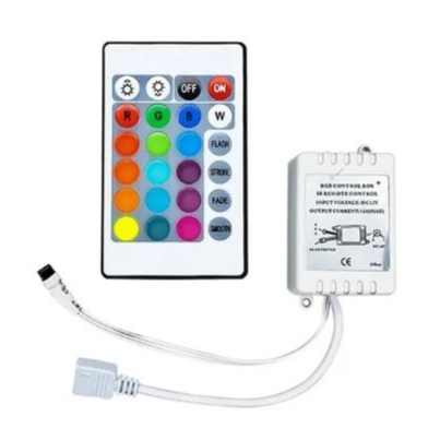 Controle + Controladora 12v 2a Bivolt Para Fita Led Rgb 5050 3528
