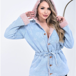 Jaqueta Jeans Feminina Parka