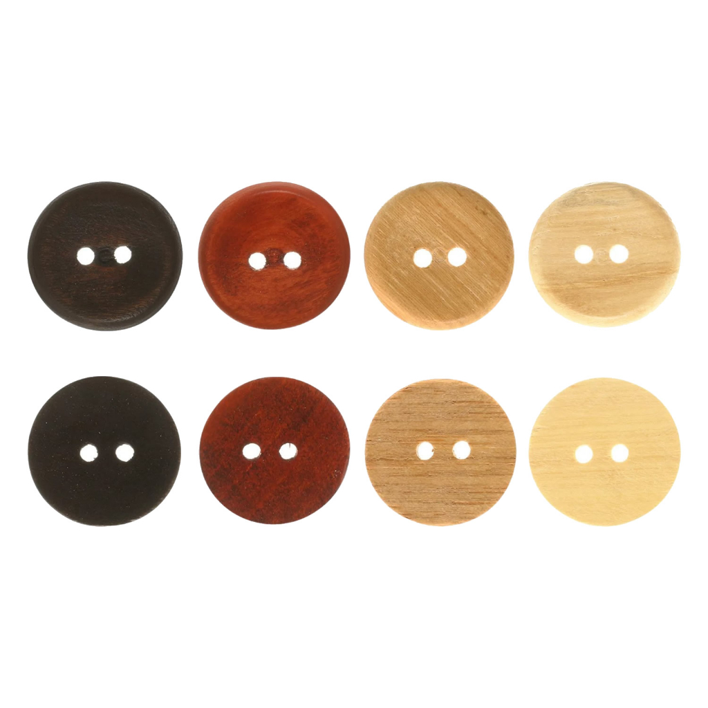 BOTÃO DE MADEIRA 2 FUROS 28 MM 12 UNIDADES ESCOLHA A COR em Oferta na Shopee