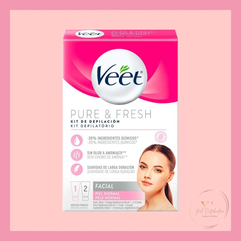 Kit Depilatório Facial Veet Pure & Fresh Creme 50ml + Creme Pós Depilatório 50ml