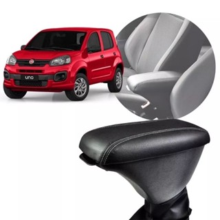 Apoio De Braço Fiat Novo Uno 2010/2020 Couro Preto Porta Objeto