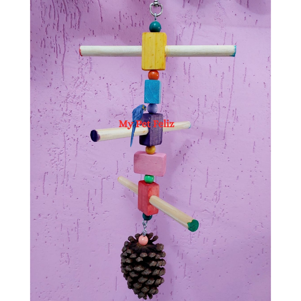 Brinquedo para calopsita - brinquedo para periquito - brinquedo para papagaio - brinquedo interativo calopsita - pinha