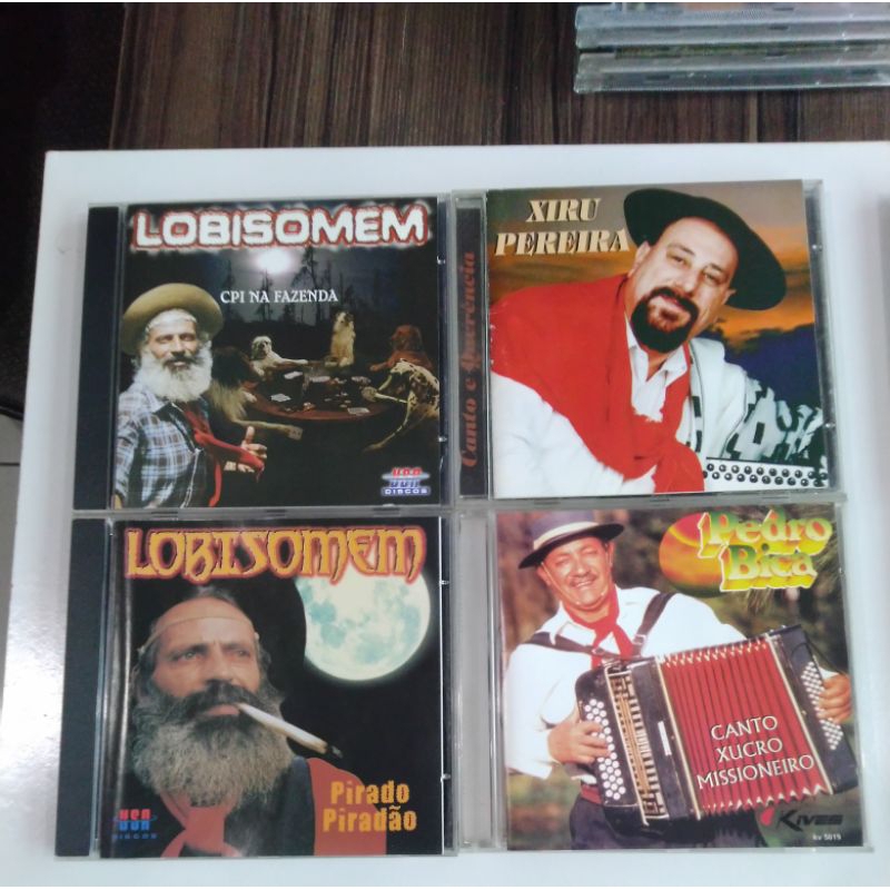 Cds "Novos Valores" da música gaúcha: Lobisomem - Xirú  Pereira - João Freitas - Leonor - Nelson Cardoso - João Campeiro - Pedro Bica - Cabo Véio - Vilmar Romera - Irmãos Moro - JP Molina - Leonir