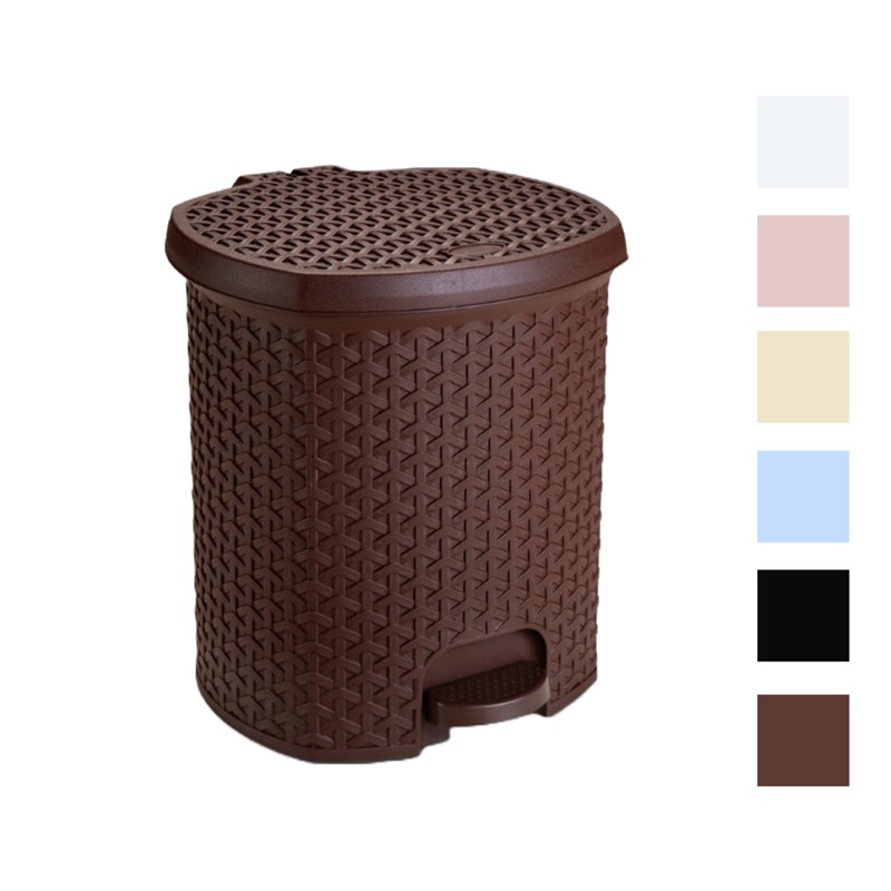 Lixeira Rattan com Pedal - 15 Litros - Plasnorthon em Oferta na Shopee