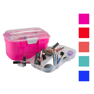 Maleta Organizadora Multiuso com Bandeja -  Cosmetic Box - Plasnorthon em Oferta na Shopee