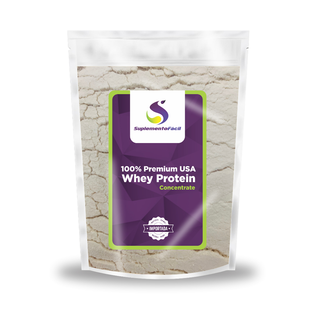 Whey Protein Concentrado Natural1kg - 100% Puro Whey Protein 1Kg - WPC Natural - Suplemento Fácil