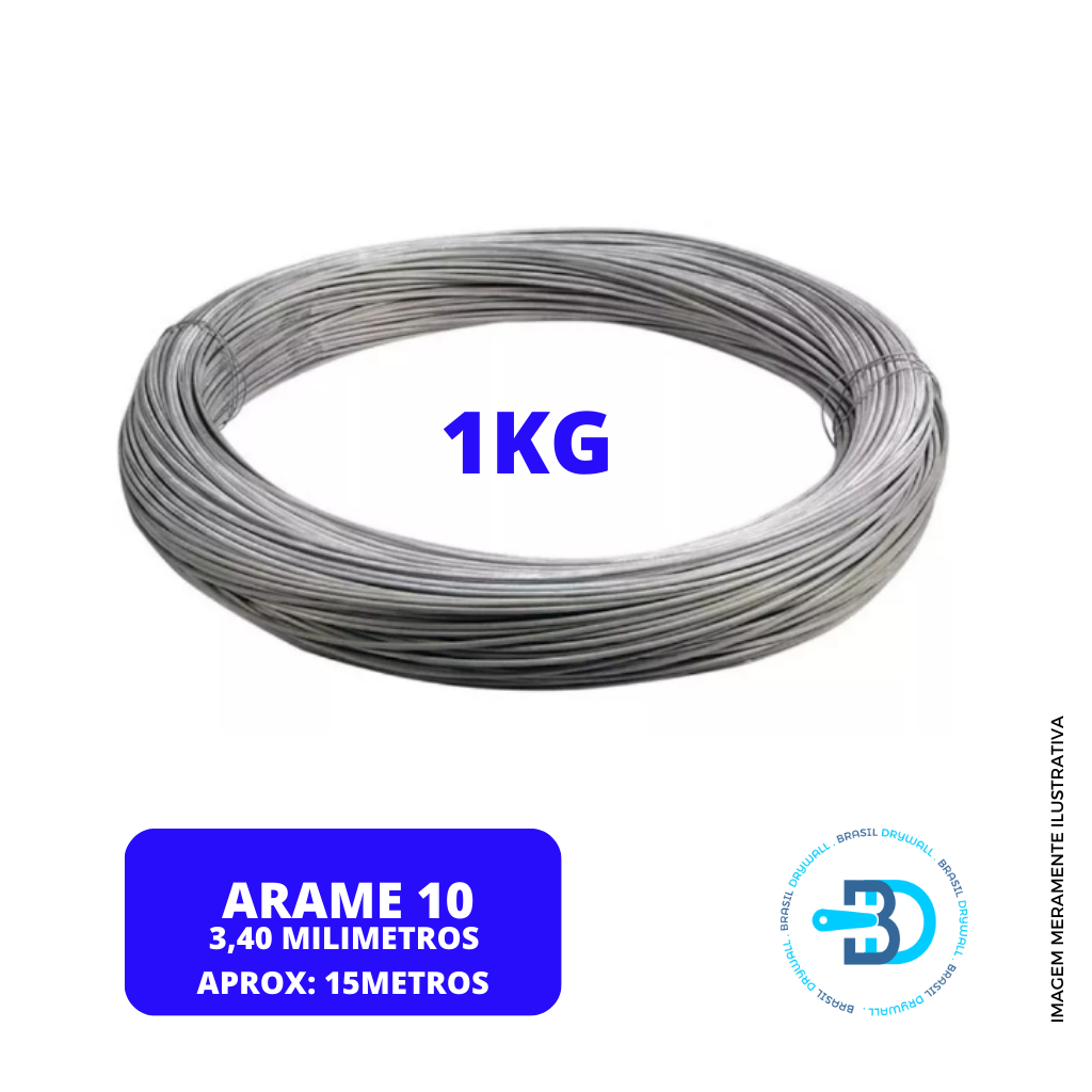 Arame Galvanizado 10 (3,4) Forro Drywall, construção 1kg