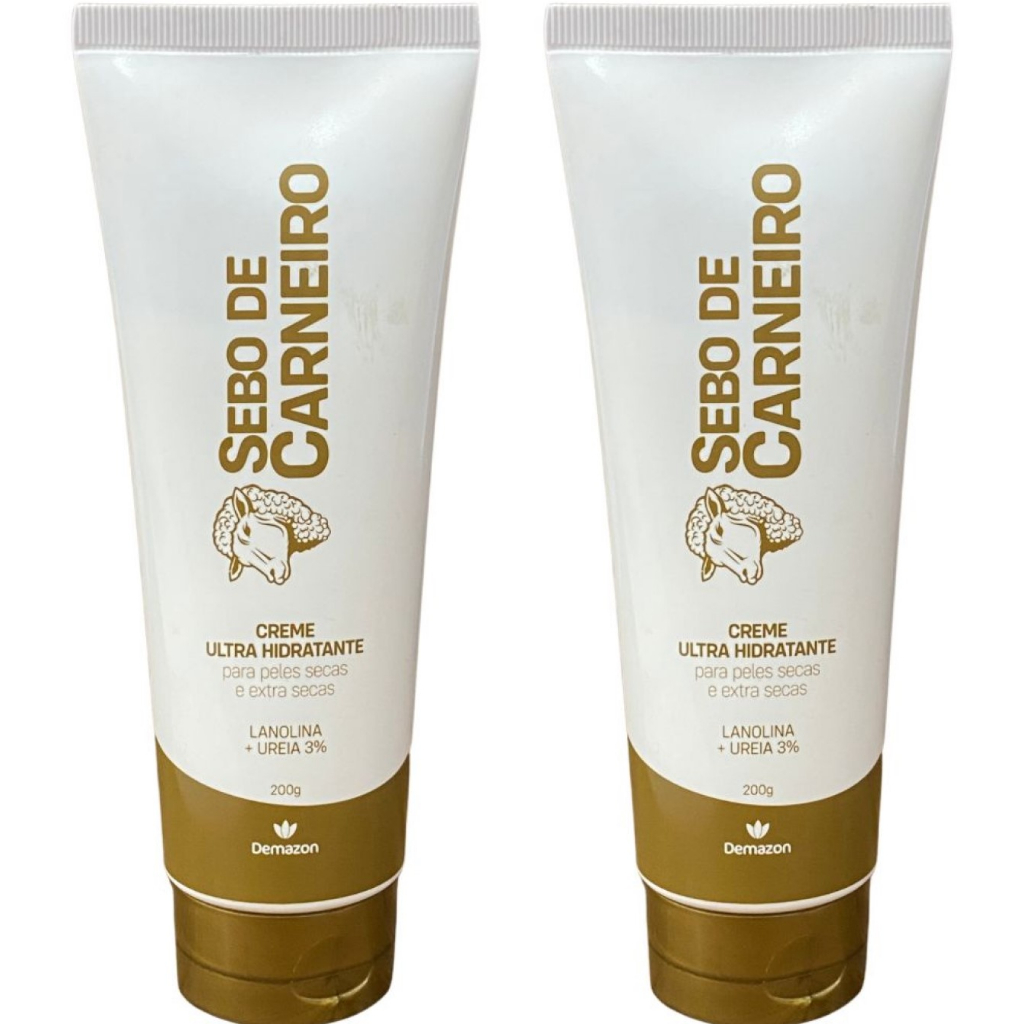 Creme Ultra Hidratante Sebo De Carneiro Lanolina E Ureia 200g Kit 2 Unidades
